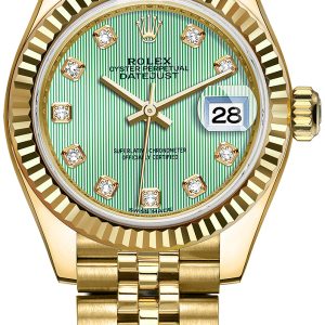 Rolex Damklocka 279178-0027 Lady-Datejust 28 Grön/18 karat gult guld