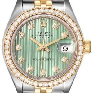 Rolex Damklocka 279383RBR-0013 Lady-Datejust 28 Grön/18 karat gult