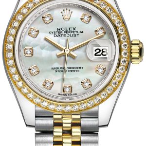 Rolex Damklocka 279383RBR-0020 Lady-Datejust 28 Vit/18 karat gult