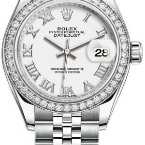 Rolex Damklocka 279384RBR-0019 Lady-Datejust 28 Vit/Stål Ø28 mm