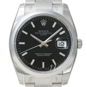 Rolex Herrklocka 115200-0004 Oyster Perpetual Date Svart/Stål Ø34 mm