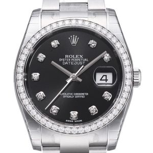 Rolex Herrklocka 116244-0017 Datejust 36 Svart/Stål Ø36 mm