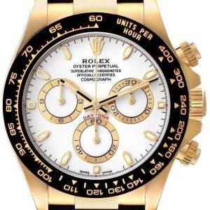 Rolex Herrklocka 116518LN-0041 Cosmograph Daytona Vit/Gummi Ø40 mm