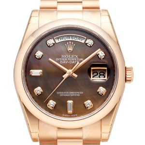 Rolex Herrklocka 118205F-0005 Day-Date 36 Svart/18 karat roséguld