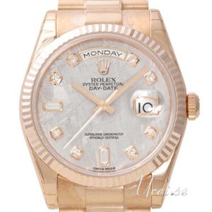 Rolex Herrklocka 118235F-0026 Day-Date Grå/18 karat roséguld Ø36 mm