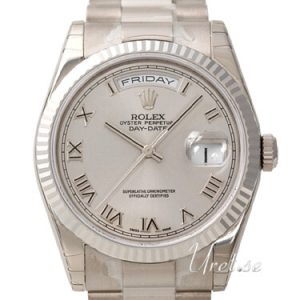 Rolex Herrklocka 118239-0082 Day-Date Silverfärgad/18 karat vitt