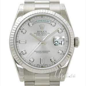 Rolex Herrklocka 118239-0086 Day-Date Silverfärgad/18 karat vitt