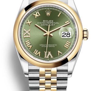 Rolex Herrklocka 126203-0025 Grön/Stål Ø36 mm