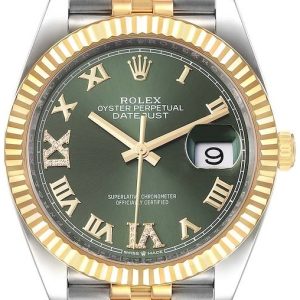 Rolex Herrklocka 126233-0025 Datejust 36 Grön/Stål Ø36 mm