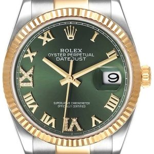 Rolex Herrklocka 126233-0026 Datejust 36 Grön/Stål Ø36 mm