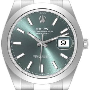 Rolex Herrklocka 126300-0019 Datejust 41 Grön/Stål Ø41 mm