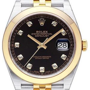 Rolex Herrklocka 126303-0006 Datejust 41 Svart/18 karat gult guld