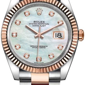 Rolex Herrklocka 126331-0013 Datejust 41 Vit/18 karat roséguld Ø41