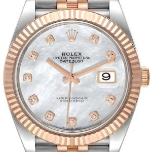 Rolex Herrklocka 126331-0014 Datejust 41 Vit/18 karat roséguld Ø41