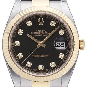 Rolex Herrklocka 126333-0005 Datejust 41 Svart/18 karat gult guld