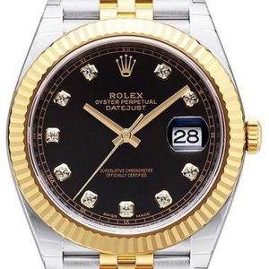 Rolex Herrklocka 126333-0006 Datejust 41 Svart/18 karat gult guld