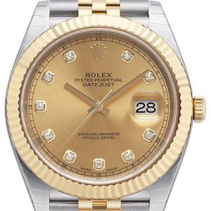 Rolex Herrklocka 126333-0012 Datejust 41 Gulguldstonad/18 karat gult