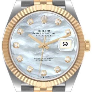 Rolex Herrklocka 126333-0018 Datejust 41 Vit/18 karat gult guld Ø41