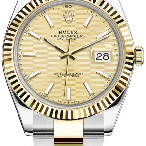 Rolex Herrklocka 126333-0021 Datejust 41 Gulguldstonad/18 karat gult