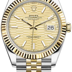 Rolex Herrklocka 126333-0022 Datejust 41 Gulguldstonad/18 karat gult