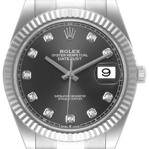 Rolex Herrklocka 126334-0005 Datejust 41 Grå/Stål Ø41 mm