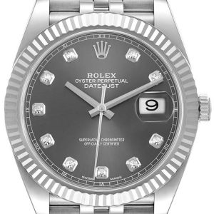 Rolex Herrklocka 126334-0006 Datejust 41 Grå/Stål Ø41 mm