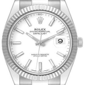 Rolex Herrklocka 126334-0009 Datejust 41 Vit/Stål Ø41 mm