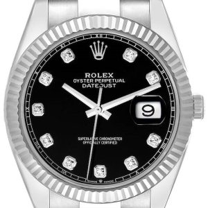 Rolex Herrklocka 126334-0011 Datejust 41 Svart/Stål Ø41 mm