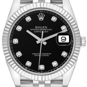 Rolex Herrklocka 126334-0012 Datejust 41 Svart/Stål Ø41 mm