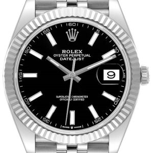 Rolex Herrklocka 126334-0018 Datejust 41 Svart/Stål Ø41 mm