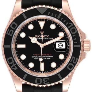 Rolex Herrklocka 126655-0002 Yacht-Master 40 Svart/Gummi Ø40 mm