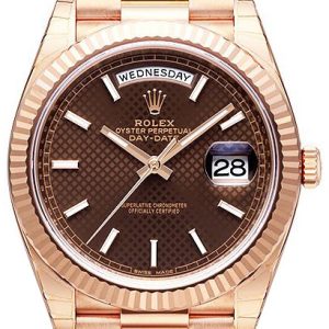 Rolex Herrklocka 228235-0006 Day-Date 40 Brun/18 karat roséguld Ø40