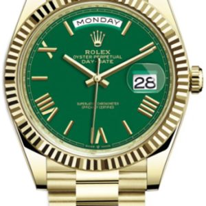 Rolex Herrklocka 228238-0061 Day-Date 40 Grön/18 karat gult guld