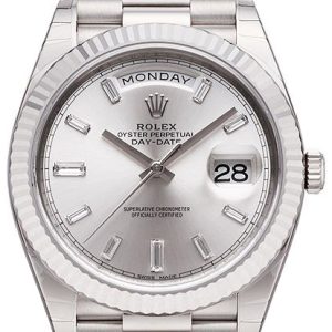 Rolex Herrklocka 228239-0003 Day-Date 40 Silverfärgad/18 karat vitt