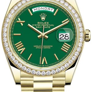 Rolex Herrklocka 228348RBR-0040 Day-Date 40 Grön/18 karat gult guld