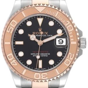 Rolex Herrklocka 268621-0004 Yacht-Master 37 Svart/18 karat roséguld