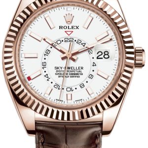 Rolex Herrklocka 326135-0006 Sky-Dweller Vit/Läder Ø42 mm