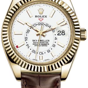 Rolex Herrklocka 326138-0010 Sky-Dweller Vit/Läder Ø42 mm