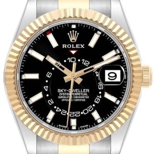 Rolex Herrklocka 326933-0002 Sky-Dweller Svart/18 karat gult guld