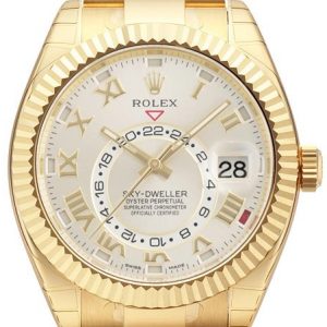 Rolex Herrklocka 326938-0001 Sky-Dweller Silverfärgad/18 karat vitt