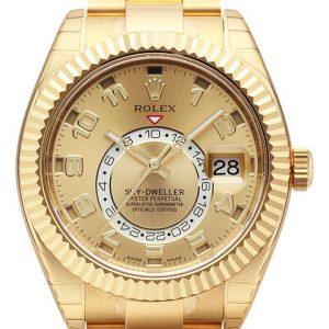 Rolex Herrklocka 326938-0002 Sky-Dweller Gulguldstonad/18 karat gult