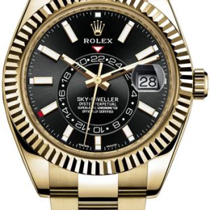 Rolex Herrklocka 326938-0004 Sky-Dweller Svart/18 karat gult guld