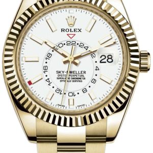 Rolex Herrklocka 326938-0005 Sky-Dweller Vit/18 karat gult guld Ø42