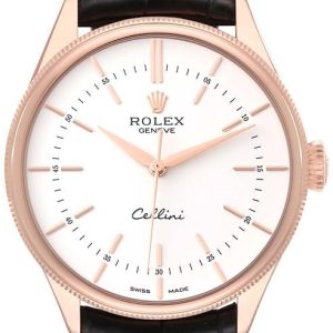 Rolex Herrklocka 50505-0020 Cellini Time Vit/Läder Ø39 mm