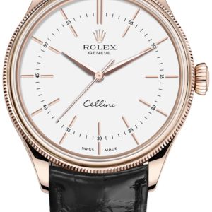 Rolex Herrklocka 50505-0021 Cellini Time Vit/Läder Ø39 mm