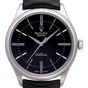 Rolex Herrklocka 50509-0006 Cellini Time Svart/Läder Ø39 mm