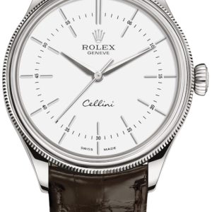 Rolex Herrklocka 50509-0017 Cellini Time Vit/Läder Ø39 mm