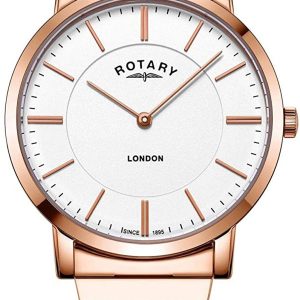 Rotary Herrklocka GB02767/02 London Vit/Roséguldstonat stål Ø40 mm