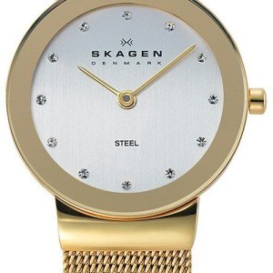 Skagen Damklocka 358SGGD Freja Vit/Gulguldtonat stål Ø26 mm