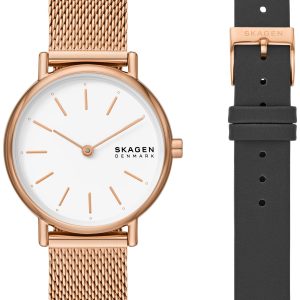 Skagen Damklocka SKW1153SET Signatur Lille Vit/Roséguldstonat stål